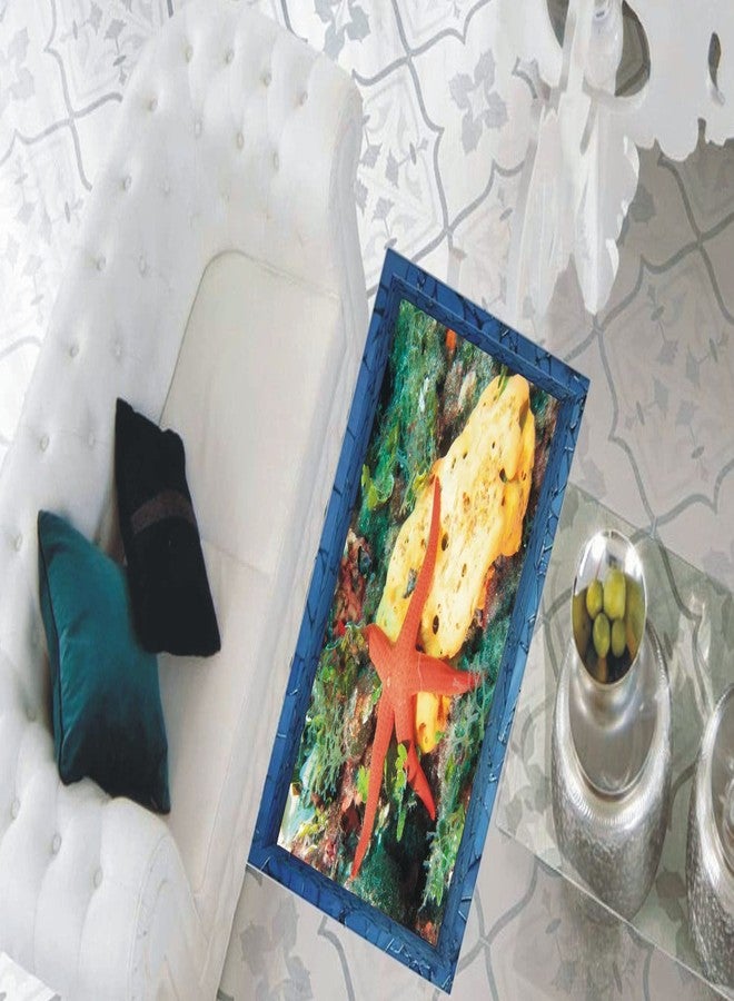 Jump up Star Fish On The Sea Level in The Tank, Floor Sticker, 3D, Peel and Stick, PVC Vinyl, Easy to use, Multicolor, Size 75 cm X 45 cm, Pack of 1, Brand Jump up - Image 3